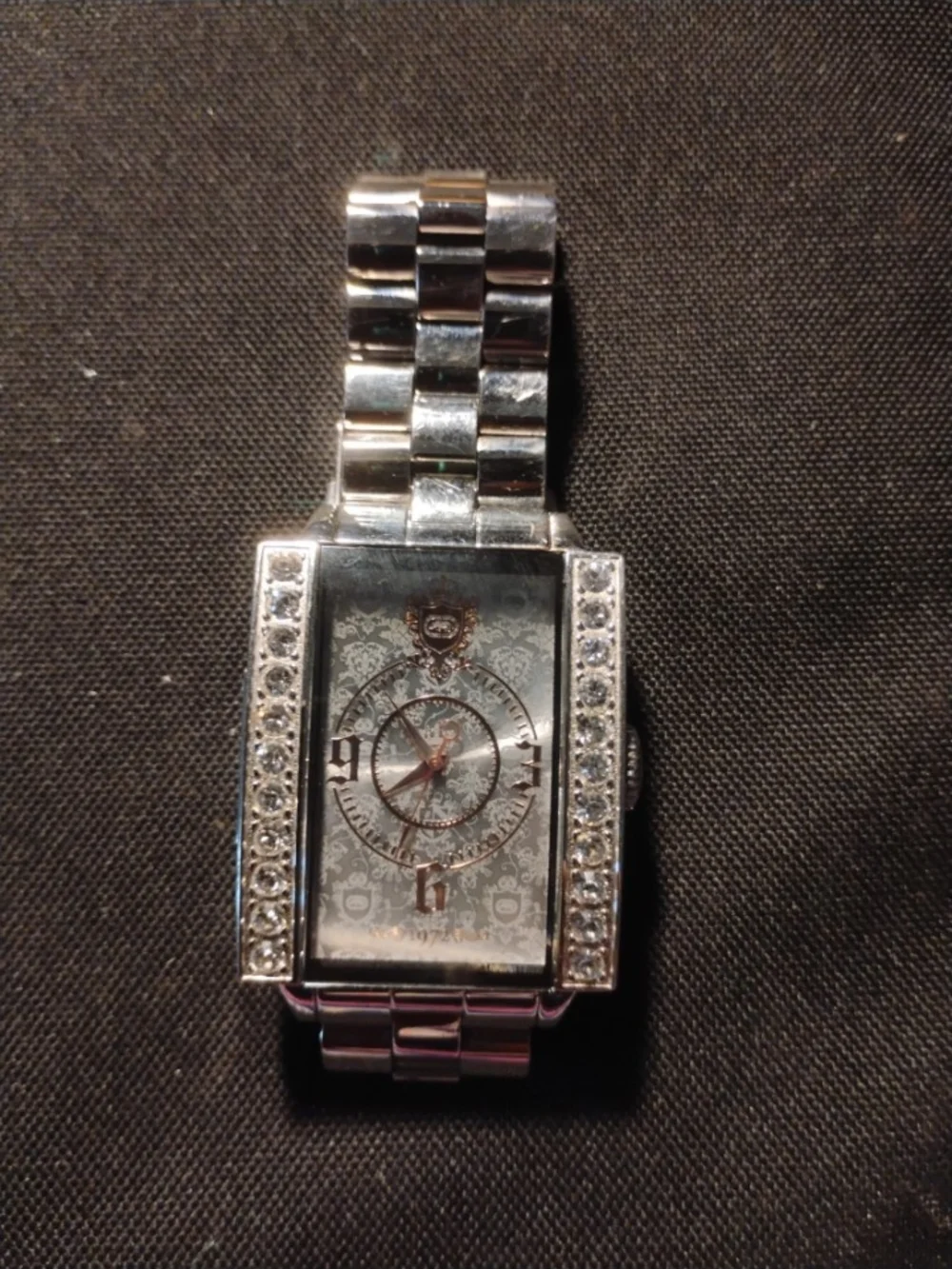 Marc Ecko Silver-Tone Rectangular Crystal Accent Men's Watch